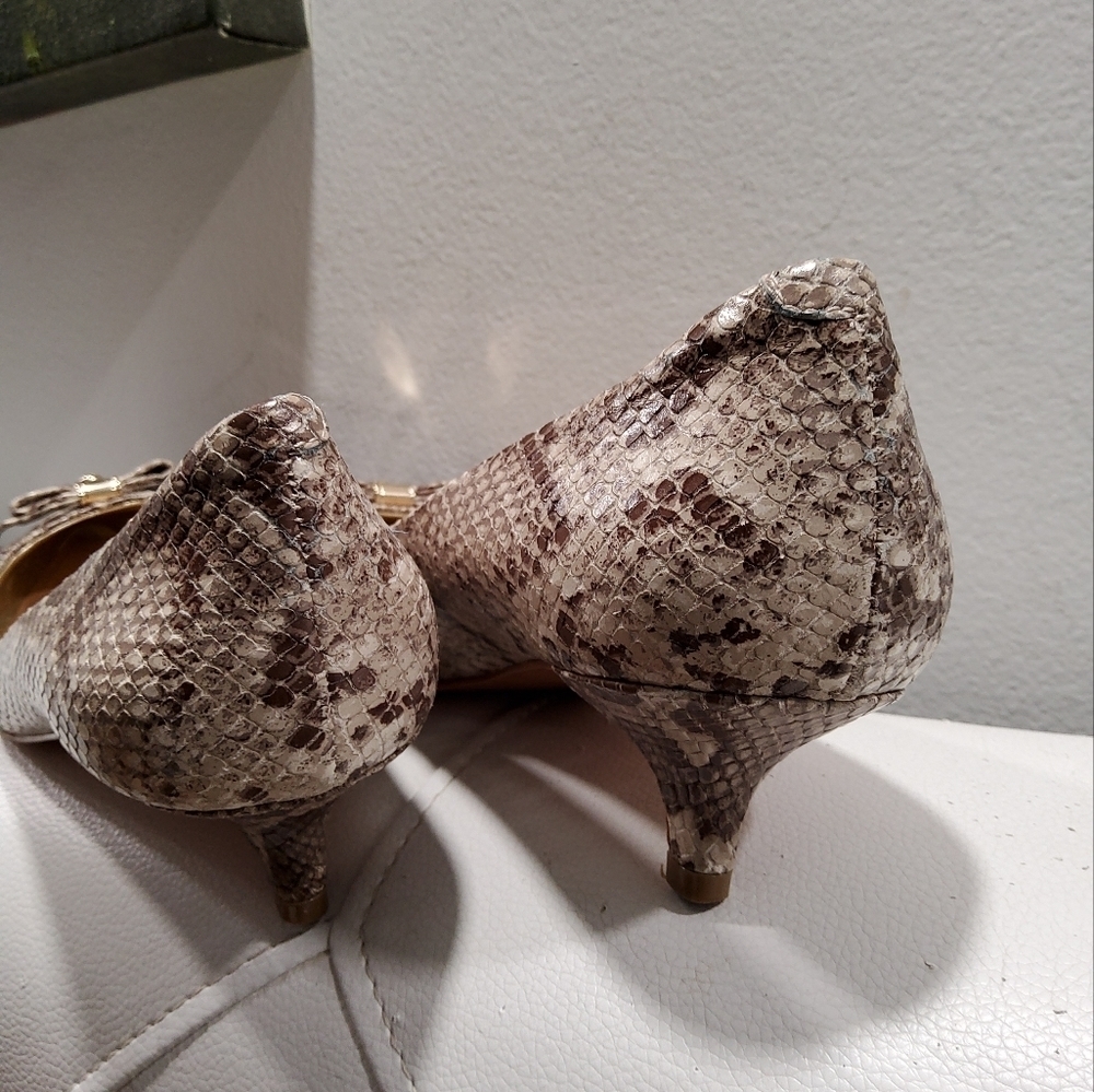 Coach Mandy Python-Embossed Leather Size 7 - Picture 4 of 15